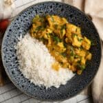 The Best mango Chicken Curry With Coconut Milk served with steamed rice