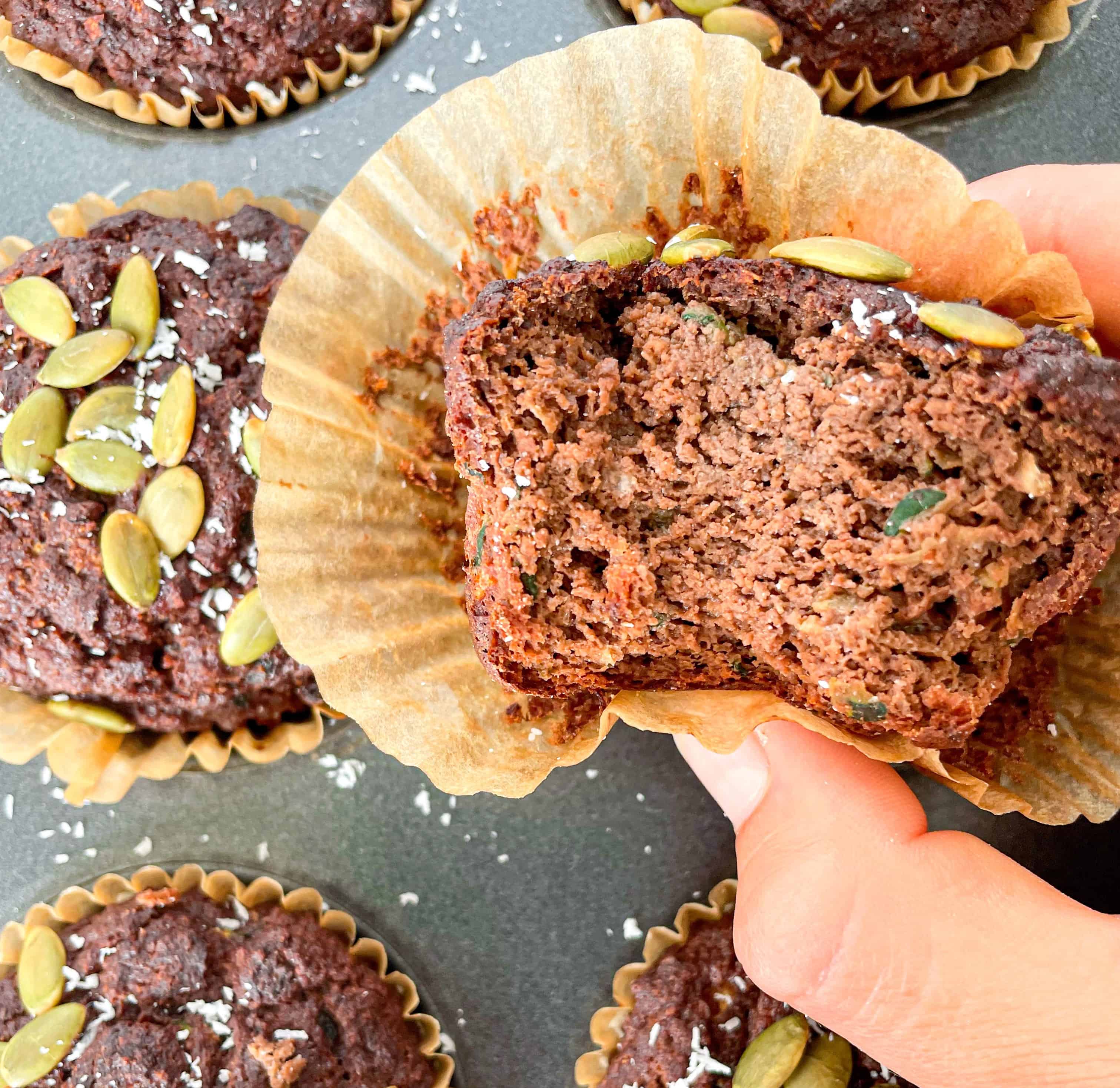 LOW CARB CHOCOLATE BANANA MUFFINS • Bites In The Wild