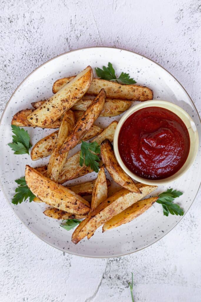 Oven baked potato wedges with bbq sauce gluten free
