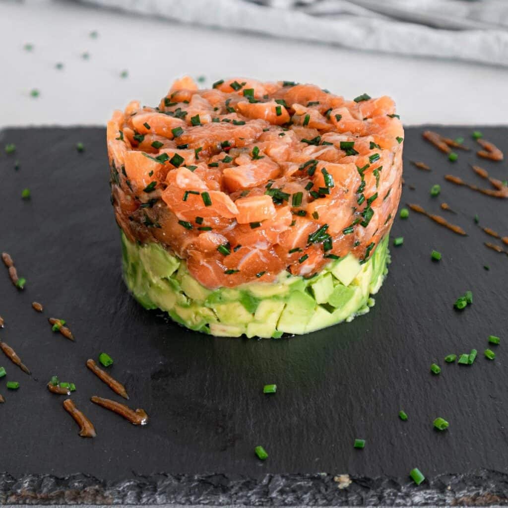 Salmon Avocado Tartare (With MisoTamari Sauce) Bites In The Wild