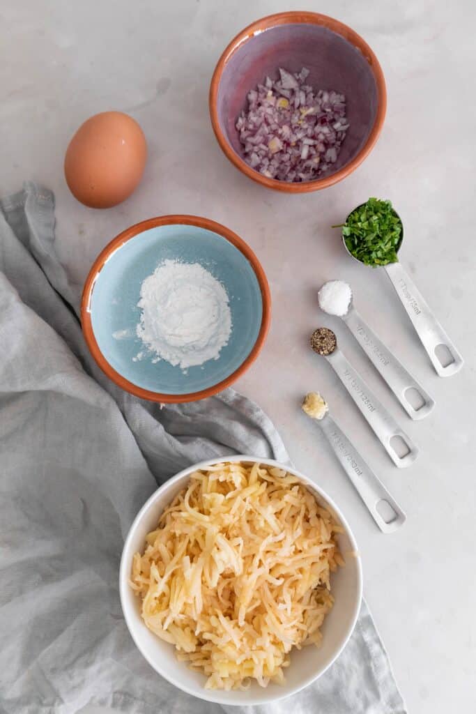Ingredients on bowls and spoons