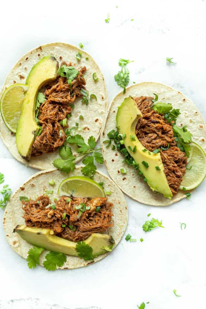 Pulled BBQ beef brisket tacos