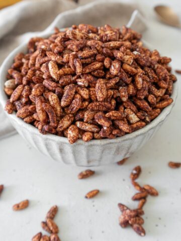 Healthy chocolate puffed rice cereal recipe feature