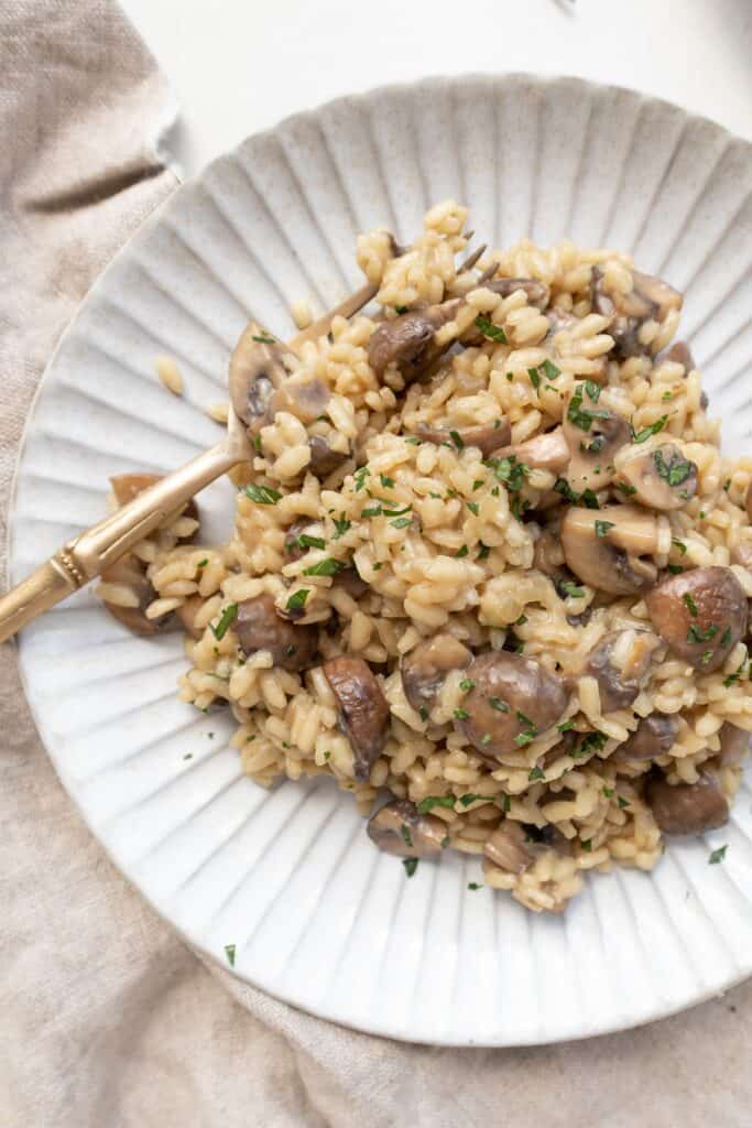 Gluten Free Risotto Recipe With Mushrooms (Vegan)