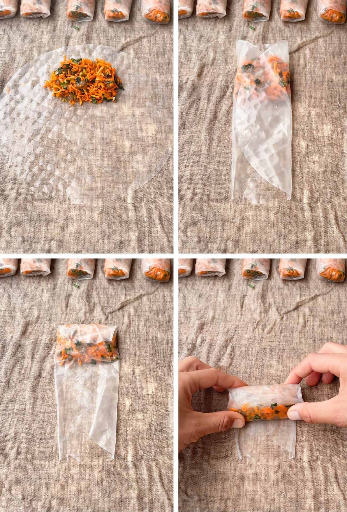 How to roll rice paper spring rolls
