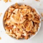 Toasted sweetened coconut flakes feature