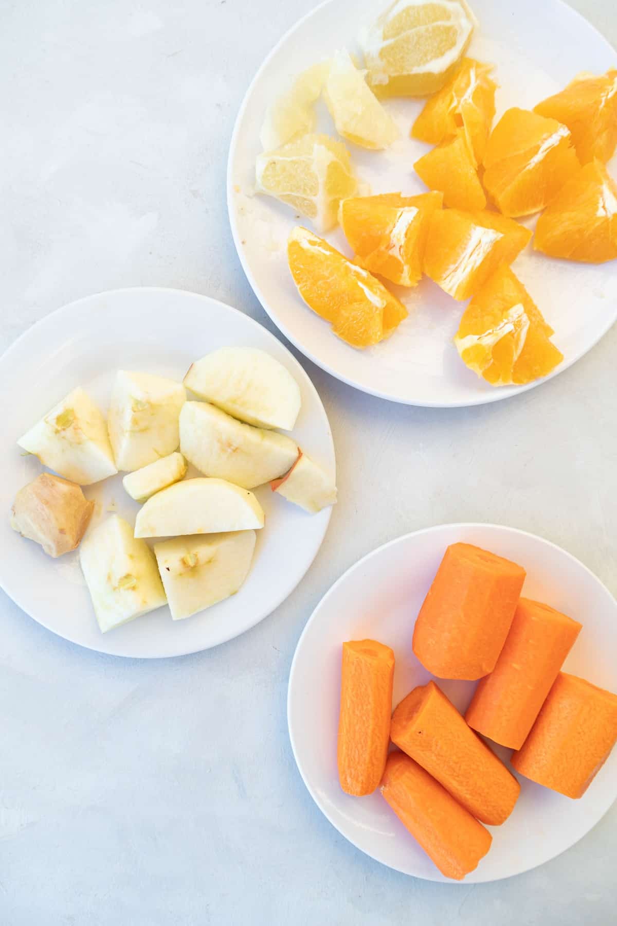 ingredients peeled and chopped on benchtop