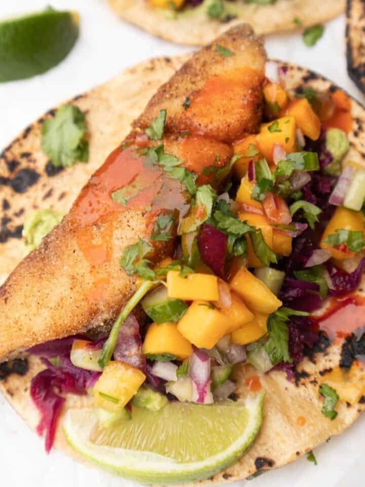 Healthy gluten-free tacos de pescado recipe (fish tacos)